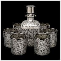 Набор для виски. Хрусталь. Платина. Дизайнер Майкл Кара. 7 предметов. Подарочная упаковка