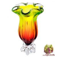 Ваза цветное стекло Высота 30 см 605865501 Ручная работа Чехия