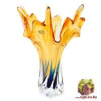 Ваза цветное стекло. Высота 32 см. 357814701 Ручная работа. Чехия