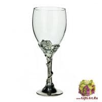 Бокал для вина из олова и стекла Серия Лоза. Высота 18 см Artina Австрия
