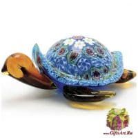 Морская черепаха. Стеклянная фигурка в стиле Мурано. Длина 16 см