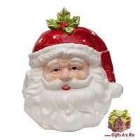 Банка для конфет Дед Мороз. Керамика. Высота 22 см.