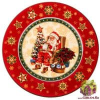 Блюдо фарфоровое Дед Мороз &quot;Новогодняя коллекция&quot; 21 см 813685 Подарочная упаковка