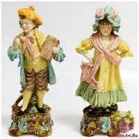 Художник и Муза. 2 предмета. Фарфор в стиле Meissen. Высота 38 см.