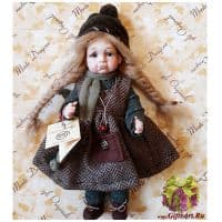 Итальянская фарфоровая кукла Montedragone Monelli A. 28 см. Ручная работа