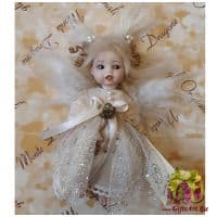 Итальянская фарфоровая кукла Ангел Angelo D Montedragone. 15 см. Ручная работа