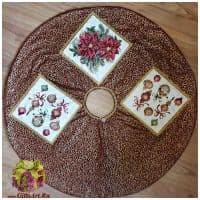 Юбка-коврик под ёлку Волшебное Бордо. Диаметр 100 см