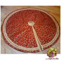 Юбка-коврик под ёлку Магический остролист. Диаметр 110 см