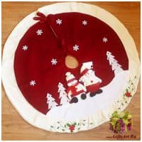 Юбка-коврик под ёлку Дед Мороз и Снеговик Диаметр 110 см