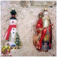 Набор 2 ёлочные игрушки стекло в подарочной упаковке Florentino Collection №11