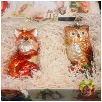 Набор 2 ёлочные игрушки стекло в подарочной упаковке Florentino Collection №12