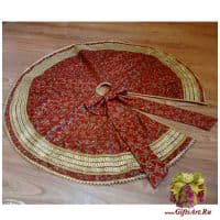 Юбка-коврик под ёлку Магический остролист с бантом. Диаметр 110 см Юбка-коврик под ёлку Магический остролист с бантом. Диаметр 110 см