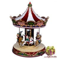 Новогодняя карусель. Музыкальная карусель с подсветкой. Высота 41 см