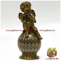 Ангел с флейтой. Небесные музыканты. Фарфор и бронза. Декор Медичи 2. Ручная работа. Высота 25 см