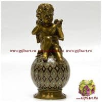 Ангел с лирой. Небесные музыканты. Фарфор и бронза. Декор Медичи 2. Ручная работа. Высота 25 см