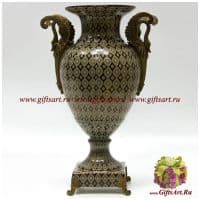 Ваза Лебеди. Фарфор и бронза. Декор Медичи 2. Ручная работа. Высота 40 см