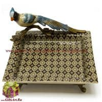 Блюдо Птица счастья. Фарфор и бронза. Декор Медичи 2. Ручная работа. Длина 21 см