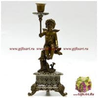 Подсвечник Ангел правый. Фарфор и бронза. Декор Медичи 2. Ручная работа. 30 см