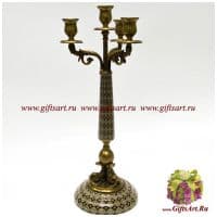 Подсвечник на 4 свечи. Фарфор и бронза. Декор Медичи 2. Ручная работа. 52 см