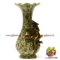 Ваза Аврора. Фарфор и бронза. Декор Исфахан. Ручная работа. Высота 34 см