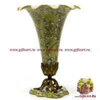 Ваза-цветок. Фарфор и бронза. Декор Исфахан. Ручная работа. Высота 32 см