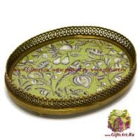 Блюдо. Фарфор и бронза. Декор Исфахан. Ручная работа. Размер 25 см