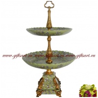 Этажерка для фруктов и сладостей. Декор Исфахан. Фарфор и бронза. Ручная работа. Высота 48 см Этажерка для фруктов и сладостей. Декор Исфахан. Фарфор и бронза. Ручная работа. Высота 48 см