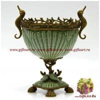 Ваза. Фарфор и бронза. Декор Подводное царство. Ручная работа. Высота 27 см