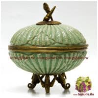 Шкатулка. Фарфор и бронза. Декор Подводное царство. Ручная работа. 20 см