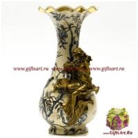 Ваза Аврора. Фарфор и бронза. Декор Утро в Шенонсо. Ручная работа. Высота 34 см