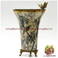 Ваза. Фарфор и бронза. Декор Утро в Шенонсо. Ручная работа. 32 см