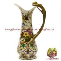 Кувшин. Фарфор и бронза. Декор Мавританский сад. Ручная работа. Высота 23 см