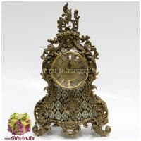 Часы каминные. Фарфор и бронза. Декор Медичи 2. Ручная работа. Высота 38 см