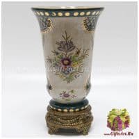 Ваза. Фарфор и бронза. Декор Сказочный лес. Ручная работа. Высота 25 см
