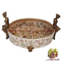 Блюдо. Фарфор и бронза. Коллекция Лето в раю. Ручная работа. 30 см