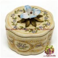 Шкатулка. Фарфор и бронза. Декор Вивьен. Ручная работа. 11 см