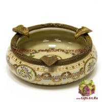 Блюдо для мелочи. Фарфор и бронза. Декор Вивьен. Ручная работа. 19 см