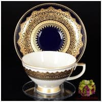 Чайный набор AC Gold Кобальт на 6 персон 12 предметов. Фарфор. Германия