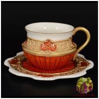 Чайный набор тет-а-тет на двоих Венеция. Фарфор. Золото. Италия. Подарочная упаковка