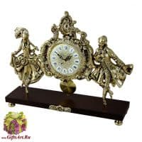 Каминные часы из бронзы Дама и кавалер 38 см. LB70110. Португалия
