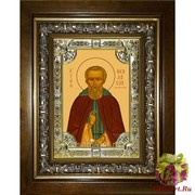 Икона освященная &quot;Феодосий Печерский преподобный&quot;, 18x24 см, со стразами, в деревянном киоте 24x30 см, 24x30 см