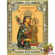 Икона освященная &quot;Неувядаемый цвет икона Божией Матери&quot;, 18x24 см, со стразами