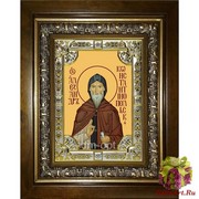 Икона освященная &quot;Александр Константинопольский преподобный&quot;, 18x24 см, со стразами, в деревянном киоте 24x30 см, 24x30 см