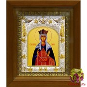 Икона освященная &quot;Тамара благоверная царица&quot;, 14x18 см, в деревянном киоте 20x24 см, 20x24 см