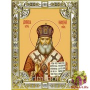 Икона освященная &quot;Иннокентий, митрополит Московский святитель&quot; ,18х24см со стразами, 18x24 см