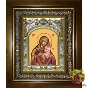 Икона освященная &quot;Игрицкая икона Божией Матери&quot;, 14x18 см, в деревянном киоте 20x24 см, 20x24 см