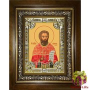 Икона освященная &quot;Мирон (Ржепик) священномученик&quot;, 18x24 см, со стразами, в деревянном киоте 24x30 см, 24x30 см