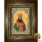 Икона освященная &quot;Феодосий Углицкий,архиепископ Черниговский,святитель&quot;, 18x24 см, со стразами, в деревянном киоте 24x30 см, 24x30 см