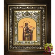 Икона освященная &quot;Аркадий Вяземский и Новоторжский преподобный&quot;, 14x18 см, в деревянном киоте 20x24 см, 20x24 см