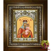 Икона освященная &quot;Ильинская икона Божией Матери&quot;, 14x18 см, в деревянном киоте 20x24 см, 20x24 см
